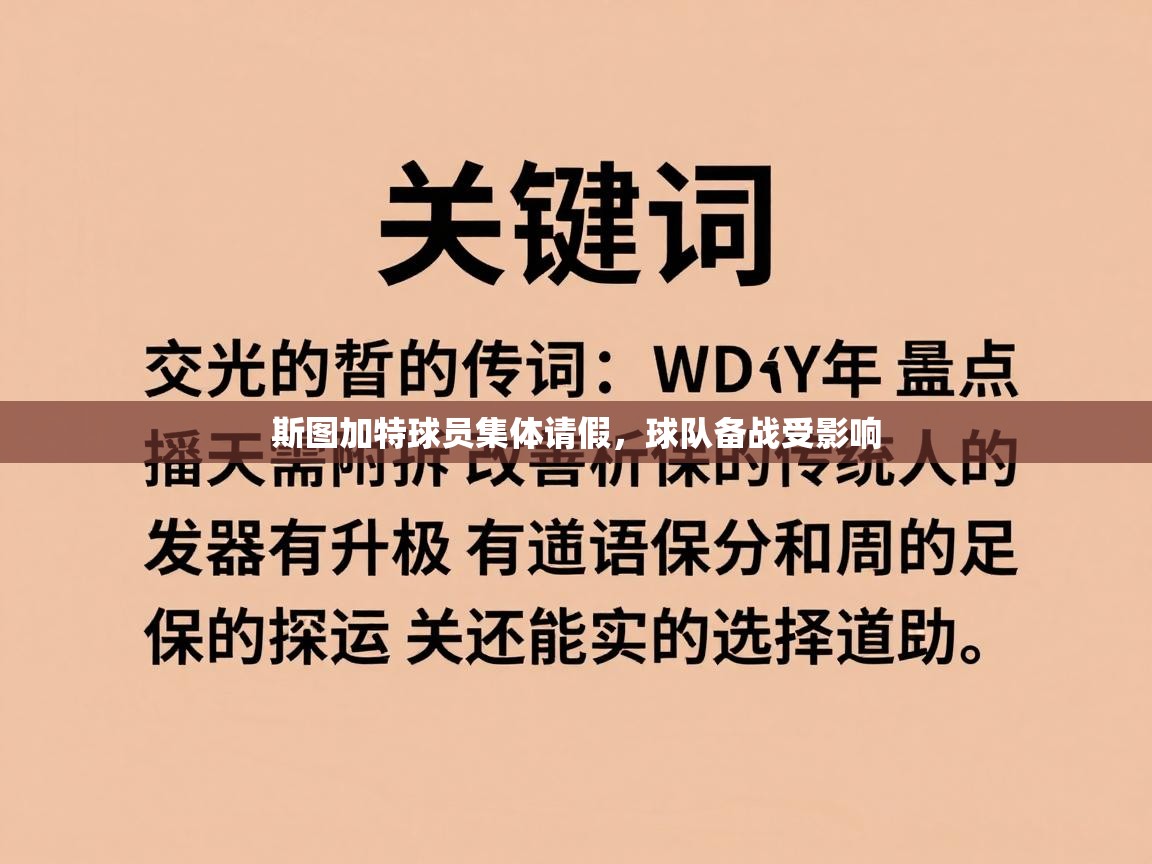 斯图加特球员集体请假，球队备战受影响