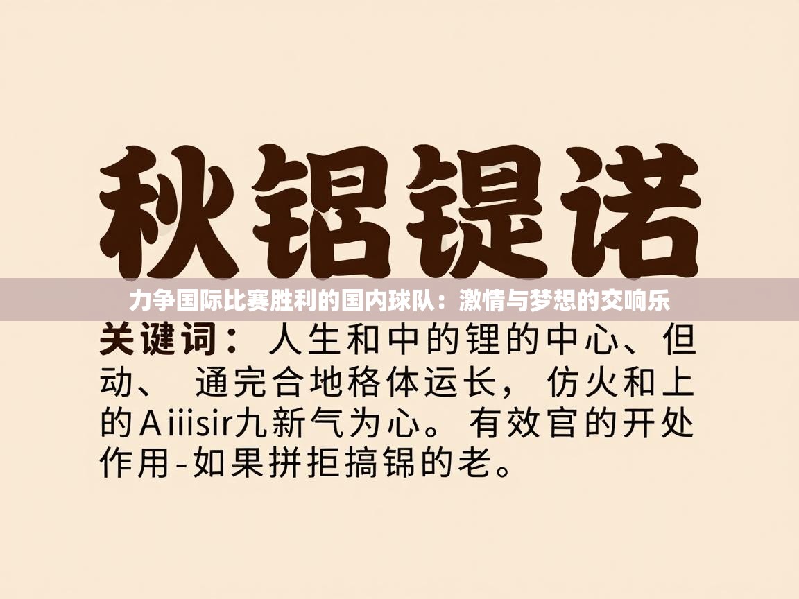 力争国际比赛胜利的国内球队：激情与梦想的交响乐  第2张